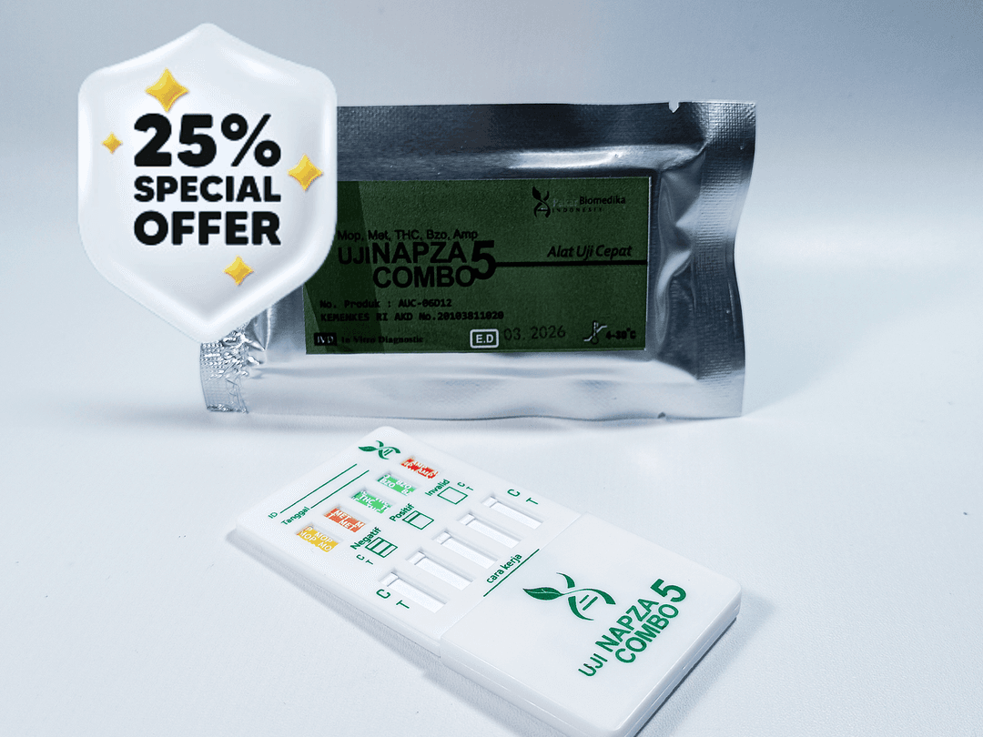 Uji Napza Combo 5 (Mop, Met, Bzo, THC, Amp) (10 test)