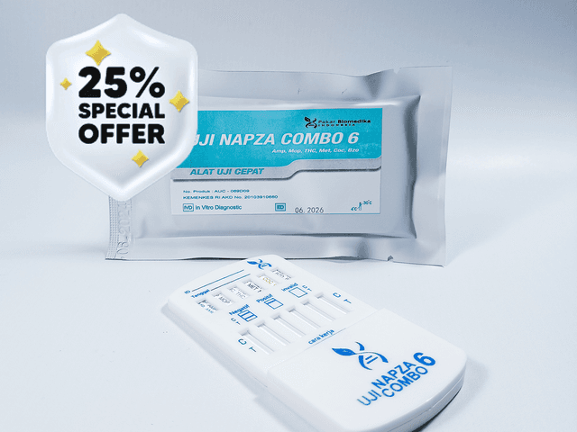 Uji Napza Combo 6 (Mop, Met, Coc, Bzo, THC, Amp) (10 test)