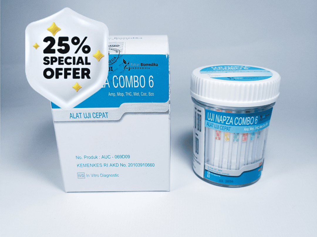 Uji Napza Combo 6 (Cup isi 1 pcs)(Mop, Met, Coc, Bzo, THC, Amp)