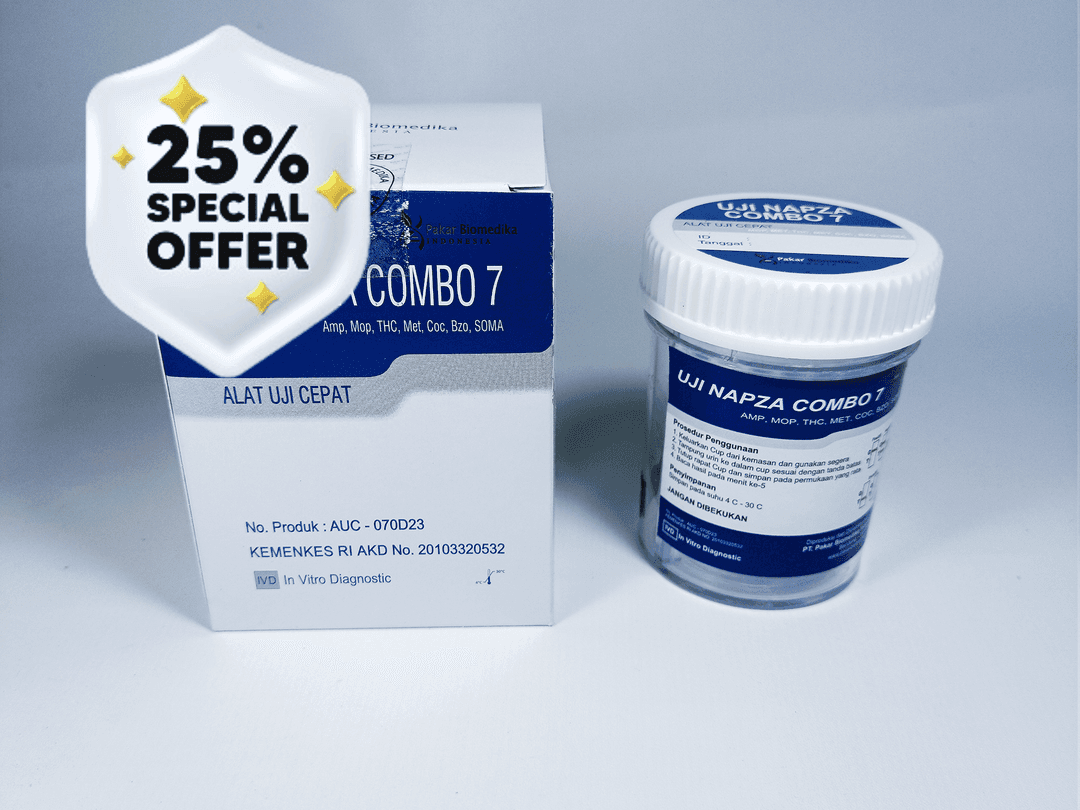 Uji Napza Combo 7 (Cup isi 1 pcs)(Mop, Met, Coc, Bzo, THC, Amp, SOMA)