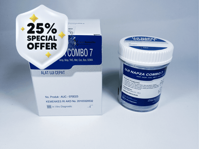 Uji Napza Combo 7 (Cup isi 1 pcs)(Mop, Met, Coc, Bzo, THC, Amp, SOMA)